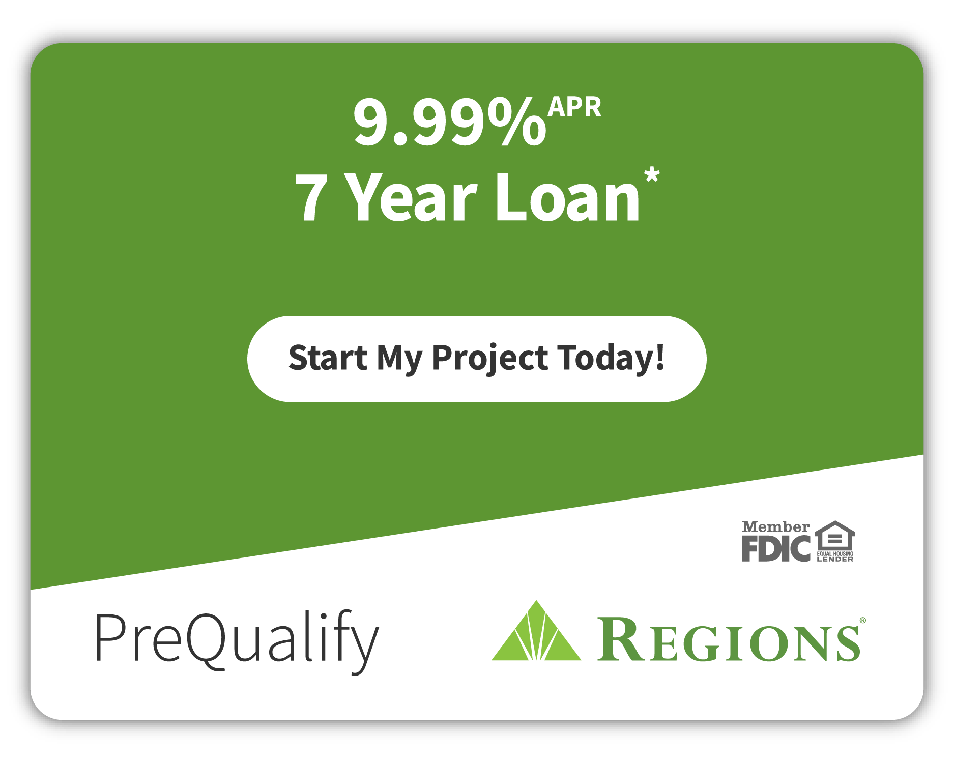 PreQualify for a 7 Year Loan at 9.99% financing with Southern Windows & Doors